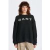 Dámská mikina Gant REL BOUCLE APPLIQUE C-NECK SWEAT černá