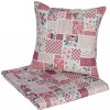 Přehoz SCANquilt přehoz na postel Sofa patchwork červenobéžová 160 x 265 cm