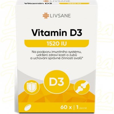 Livsane Vitamin D3 1520 IU měkké tobolky 60 ks – Hledejceny.cz
