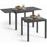 tectake 406527 hliníkový zahradní stůl campos, rozkládací, s nastavitelnou výškou 80 x 80 (160) cm – Hledejceny.cz
