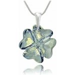 Swarovski Elements Stříbrný náhrdelník zelený čtyřlístek 32085.1 Peridot – Hledejceny.cz