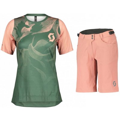 SCOTT krátký a krátké kalhoty TRAIL VERTIC LADY zelená/růžová – Zboží Mobilmania