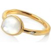 Prsteny Hot Diamonds Pozlacený prsten s diamantem a perletí Jac Jossa Soul DR231
