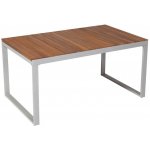 Merxx Zahradní stůl Naxos rozkládací 150/200 x 90 cm - hliníkový rám stříbrný s akátovým dřevem – Zbozi.Blesk.cz