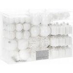 SPRINGOS Maxi 100 dílná sada vánočních ozdob bílá se šiškami CA0858-XG – Zboží Dáma