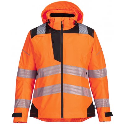 Portwest Bunda do deště PW389 Hi-Vis dámská nepromokavá reflexní POR-PW389OBR Oranžovo-černá