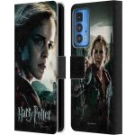 Pouzdro HEAD CASE na mobil Motorola EDGE 20 PRO - Harry Potter - Hermiona pohled ze strany (Flipové pouzdro, obal pro mobil Motorola EDGE 20 PRO - Harry Potter - Hermiona čaruje) – Zboží Živě