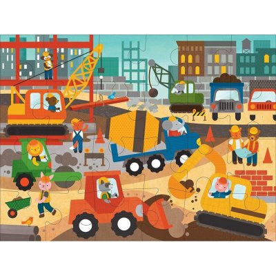Petitcollage Podlahové ekologické puzzle Na stavbě 24 ks metalické – Sleviste.cz