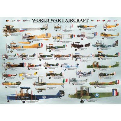 EuroGraphics Letadla 1. světové války World War I Aircrafts 1000 dílků – Zboží Dáma