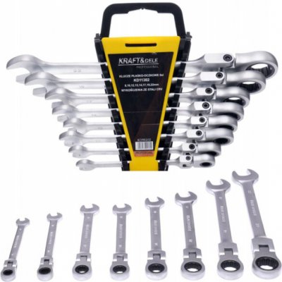 Kraft & Dele Ráčnové očkoploché klíče s kloubem, sada 8 ks KD11302 – Zboží Dáma