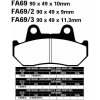 Brzdová destička EBC FA69/3 organické brzdové destičky pro motorku