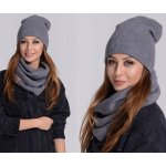 Fashionweek moderni zimní set čepice a šála pletený tunel ZIZI20/K6 šedý – Hledejceny.cz