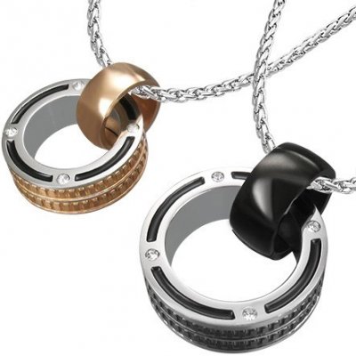 Šperky eshop Přívěsky pro dvojici prstence se zirkonem a okrajovou texturou Z46.08 – Zboží Mobilmania