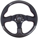 NRG sportovní volant Carbon Fiber s průměrem 315 mm, v kombinaci karbon / kůže, s dvěma barvami prošívání Černá – Sleviste.cz