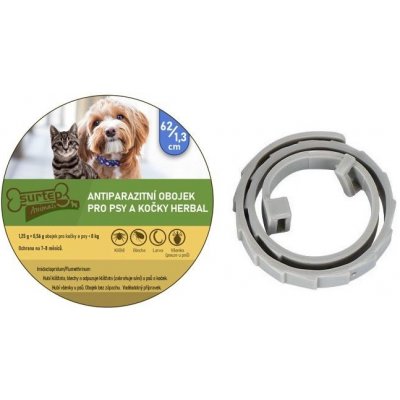 Surtep Animals Antiparazitní obojek pro psy a kočky Herbal 62 1,3 cm Šedá – Zboží Mobilmania