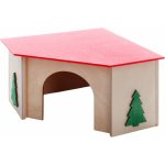 JK ANIMALS Dřevěný rohový domek pro morčata 21 x 21 x 13 cm – Hledejceny.cz