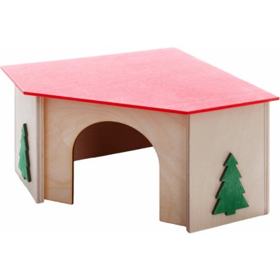 JK ANIMALS Dřevěný rohový domek pro morčata 21 x 21 x 13 cm – Hledejceny.cz