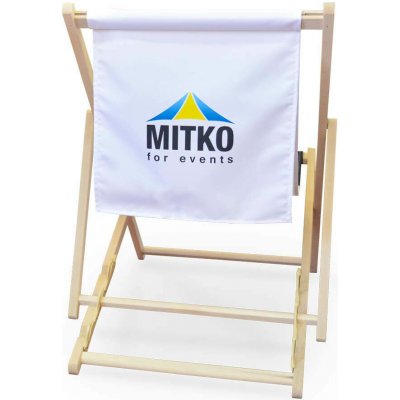 MITKO Dřevěné reklamní lehátko s libovolným potiskem a volánem 56 x 89/93/97 cm Vícebarevný s výběrem potisku standardní PES 200 g/m² – Hledejceny.cz