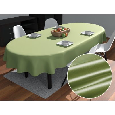 Biante Satén oválný ubrus polyesterový Satén LUX-051 Olivově zelený 120x160 cm – Zboží Dáma