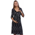 Černá růžově i bíle květovaná luxusní jemná těhotenská i kojící košilka na zip 1D1286 černá – Zbozi.Blesk.cz