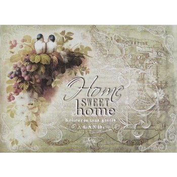 papír rýžový A4 ptáčci Home Sweet Home