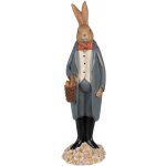 Dekorace králík v modrém kabátku a mrkvemi 10*9*34 cm – Hledejceny.cz