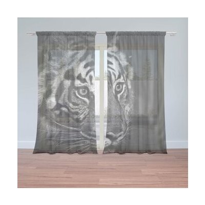 Sablio Záclony Černobílý tygr: 2ks 150x250cm – Hledejceny.cz