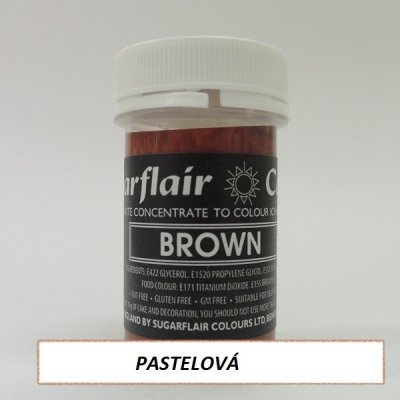 Sugarflair Pastelová gelová barva Brown 25 g