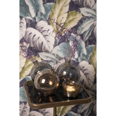 Skleněná hnědá kulatá foukaná váza Sandy I - Ø 13*13 cm - Clayre & Eef – Zboží Dáma