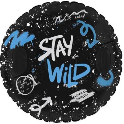 Spokey Nafukovací sněžný kluzák ve tvaru kola Stay Wild černá – Sleviste.cz