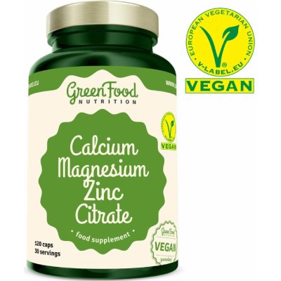 GreenFood Nutrition Calcium Magnesium Zinc Citrate 120 kapslí – Zboží Mobilmania