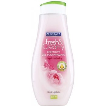 Soraya Fresh & Creamy krémový sprchový gel s vyživujícím účinkem růže a hedvábí 500 ml