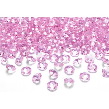 Krystaly diamantové SVĚTLE RŮŽOVÉ 12 mm 100 kusů