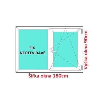 Soft Dvoukřídlé plastové okno 180x90 cm FIX+OS – Zbozi.Blesk.cz