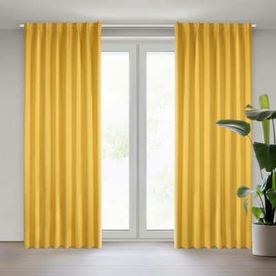 Eurofirany Závěs 140 x 300 cm zatemňovací hořčicový na řasicí pásku MILAN – Zboží Mobilmania