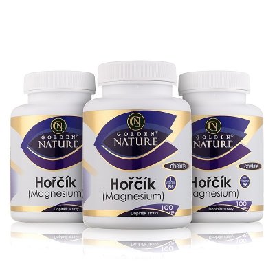 Golden Nature Hořčík magnesium chelate + B6 300 kapslí – Hledejceny.cz