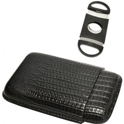 Vpkcz pouzdro na 3 doutníky Etue s ořezávačem černé 14,5 cm – Zboží Mobilmania