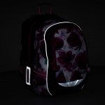 Topgal Dvoukomorový batoh s magnoliemi a barevnými tečkami Coda 21009 G – Zboží Dáma
