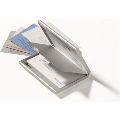 Durable Vizitkář CARD BOX DUO, stříbrná kovový 243323 538566 – Hledejceny.cz