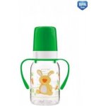Canpol babies láhev s potiskem a úchyty bez BPA zelená/zajíc 120ml – Sleviste.cz