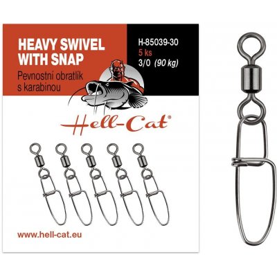 Hell-Cat Obratlík Pevnostní s Karabinou Heavy Swivel With Snap 5 ks Velikost 2/0 Nosnost 70 kg – Zboží Dáma