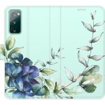 Pouzdro iSaprio Flip s kapsičkami na karty - Blue Flowers Samsung Galaxy S20 FE – Zboží Mobilmania