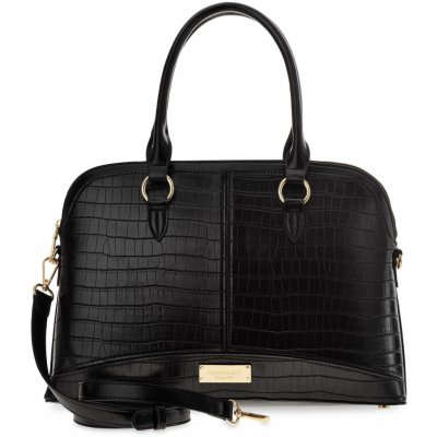 Monnari elegantní dámská taška na notebook tablet business aktovka s reliéfním vzorem kůže croco černá