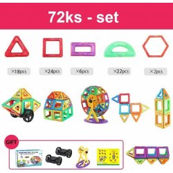 CABTOYS Magnetic Tiles - 72ks