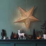 Solight LED dřevěná vánoční hvězda, 20x LED, 65cm, 2x AA, 1v293 – Zboží Dáma