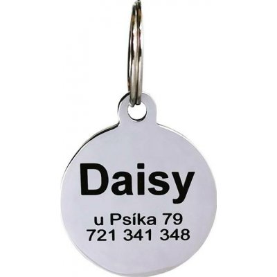u Psíka Kulatá psí známka 25*30mm Stříbrná – HobbyKompas.cz