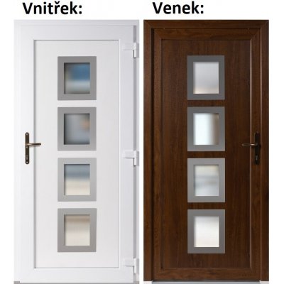 Soft Vchodové dveře 010 INOX Zlatý dub / Bílá pravé 100 x 210 cm – Hledejceny.cz