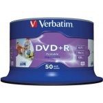 Verbatim DVD+R 4,7GB 16x, Advanced AZO+ printable, cakebox, 50ks (43512) – Zboží Živě