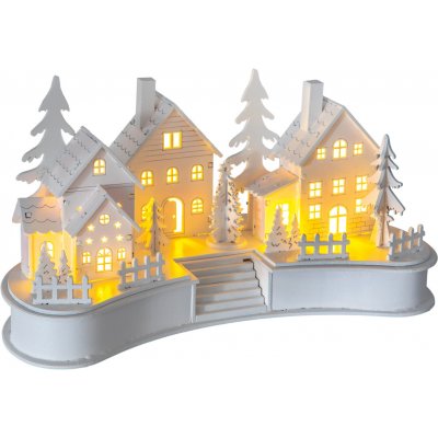 Retlux RXL 407 Retlux, Vánoční dekorace Vesnička bílá dřevo, 6 LED – Zboží Mobilmania