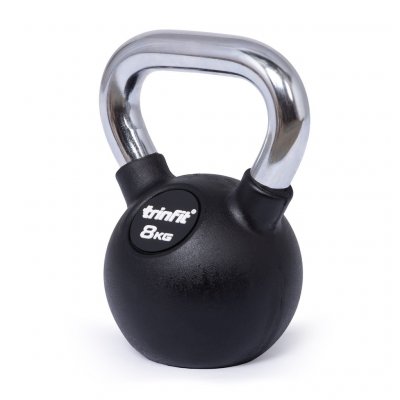 TRINFIT Kettlebell kov guma s chrom madlem 8 kg – Zbozi.Blesk.cz